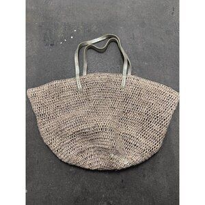 florabella Sapelo Tote Bag Almond Silver Raffia Summer Beach